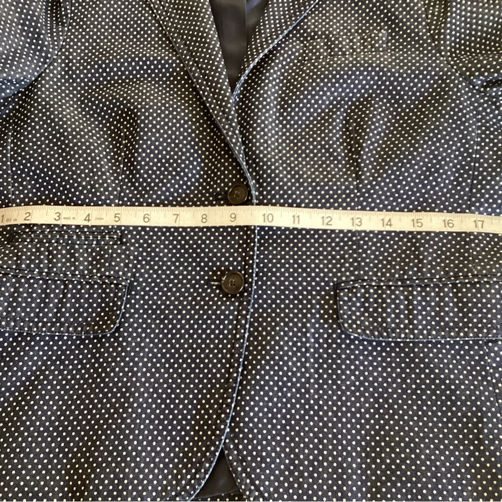 J. Crew Schoolboy Navy Polka Dot Blazer - Picture 9 of 12